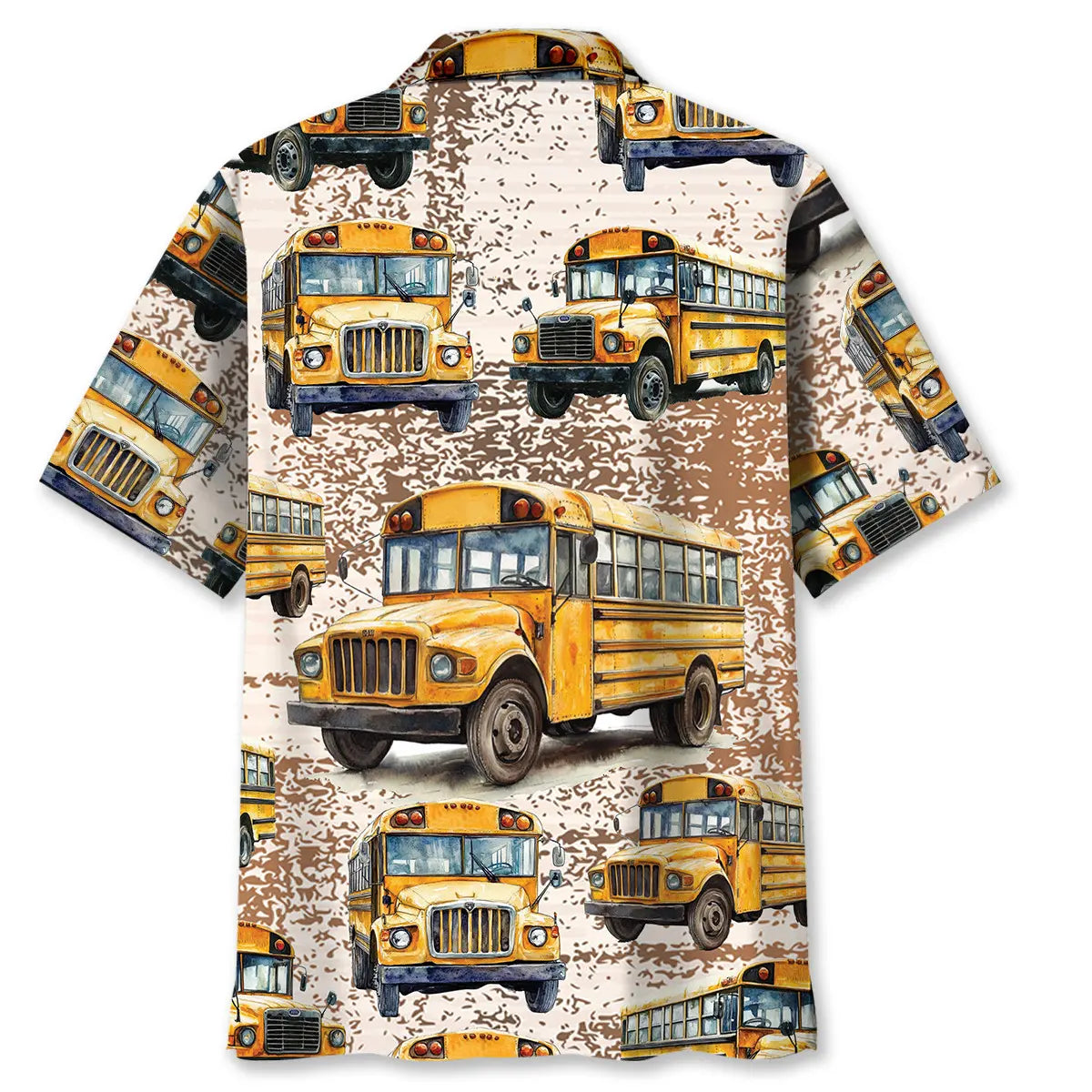 Grunge Retro School Bus Hawaiian Shirt