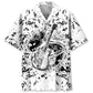 Hawaiian Shirt / Adults / S Guitar Black and White Hawaiian Shirt