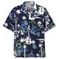 Guitar Blue Nature Hawaiian Shirt For Beach Party, Island Adventure, And Resort Wear