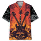Hawaiian Shirt / Adults / S Guitar Crossed Skull Rock n Roll Hawaiian Shirt
