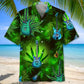 Guitar Green Hawaiian Shirt For Tropical Holidays, Outdoor Gatherings, And Everyday Comfort