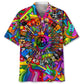 Guitar Hippie Hawaiian Shirt For Creative Performers, Coastal Trips, And Casual Everyday Wear