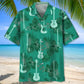 Guitar Kelly Green Hawaiian Shirt For Tropical Holidays, Outdoor Gatherings, And Everyday Comfort
