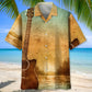 Guitar Parchment Texture Hawaiian Shirt For Creative Performers, Coastal Trips, And Casual Everyday Wear