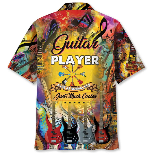 Guitar Player Normal Cooler Hawaiian Shirt For Summer Vacation, Beach Travel, And Casual Wear