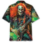 Guitar Rock Star Hawaiian Shirt For Festival Travel, Beach Gatherings, And Relaxed Summer Style