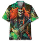 Guitar Rock Star Hawaiian Shirt For Festival Travel, Beach Gatherings, And Relaxed Summer Style