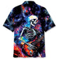 Guitar Skull Lightning Hawaiian Shirt For Tropical Holidays, Outdoor Gatherings, And Everyday Comfort