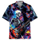 Guitar Skull Lightning Hawaiian Shirt For Tropical Holidays, Outdoor Gatherings, And Everyday Comfort