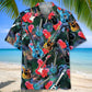 Tropical Guitar Hawaiian Shirt For Coastal Travel, Casual Events, And Comfortable Summer Wear