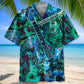 Tropical Guitar Hawaiian Shirt For Music Fans, Resort Parties, And Warm Weather Events
