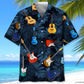 Tropical Guitar Hawaiian Shirt For Coastal Travel, Casual Events, And Comfortable Summer Wear