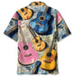Vintage Guitar Newspaper Hawaiian Shirt For Music Fans, Resort Parties, And Warm Weather Events