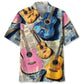 Hawaiian Shirt / Adults / S Guitar Vintage Newspaper Hawaiian Shirt