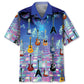 Colorful Guitars Hawaiian Shirt For Summer Vacation, Beach Travel, And Casual Wear