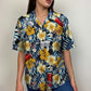 Floral Island Summer Hairstylist Aloha Tools Pattern Hawaiian Shirt For Summer Vacation, Beach Travel, And Casual Wear