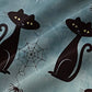 Halloween Island Light Blue Black Cat Shirts Spider Hawaiian Shirt For Summer Vacation, Beach Travel, And Casual Wear