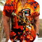 Halloween Pumpkin Guitar Men's Button Button Casual Hawaiian Shirt
