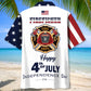 Happy Of July USA Firefighter Hawaiian Shirt For Weekend Escape, Tropical Holiday, And Coastal Casual Wear