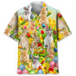 Easter Creative Pattern Hawaiian Shirt For Resort Trips, Coastal Parties, And Warm Weather Style
