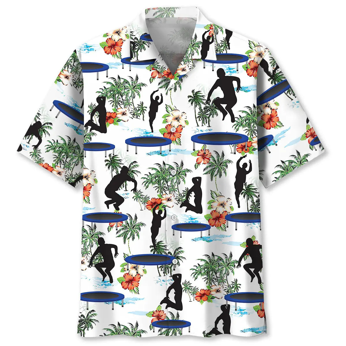 Jump Trampoline Hawaiian Shirt For Coastal Travel, Casual Events, And Comfortable Summer Wear