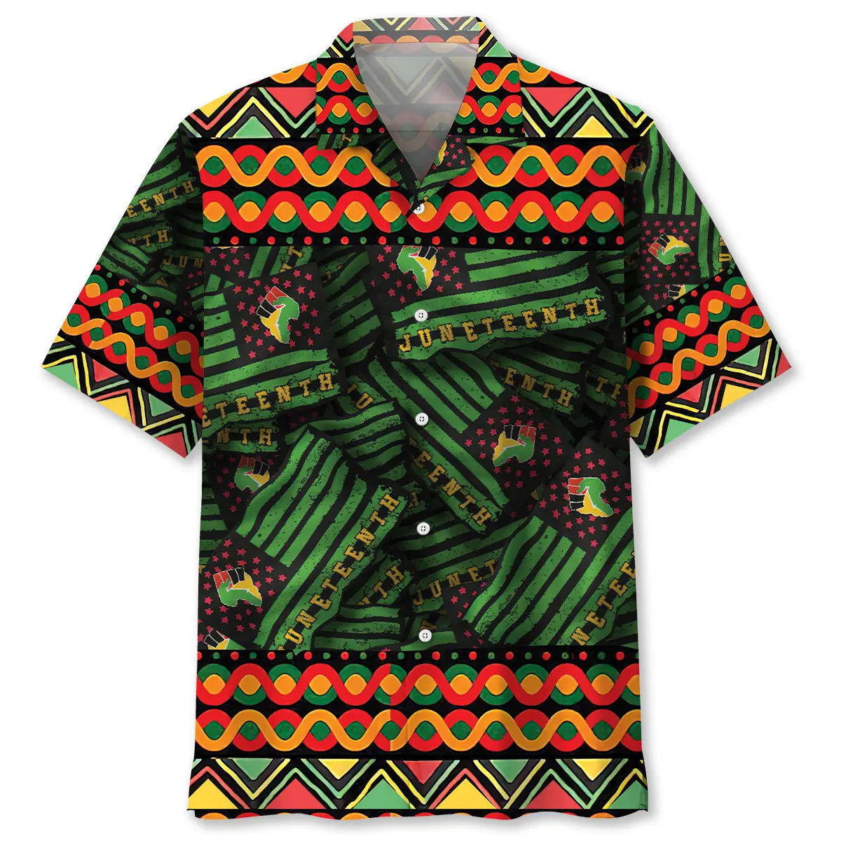Happy Juneteenth Hawaiian Shirt For Outdoor Event, Poolside Gathering, And Travel Ready Style