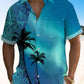 Floral Tropical Island Hawaii Beach Plant Leaves Hawaiian Shirt For Summer Vacation, Beach Travel, And Casual Wear