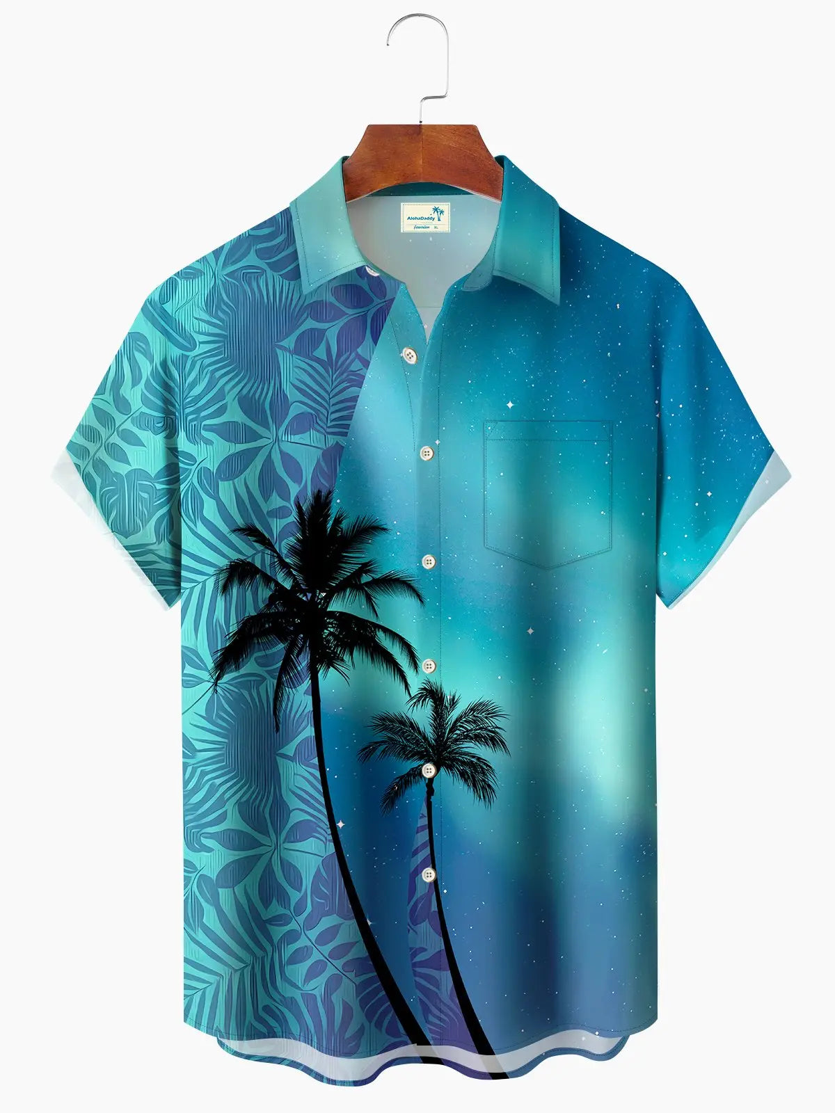 Floral Tropical Island Hawaii Beach Plant Leaves Hawaiian Shirt For Summer Vacation, Beach Travel, And Casual Wear