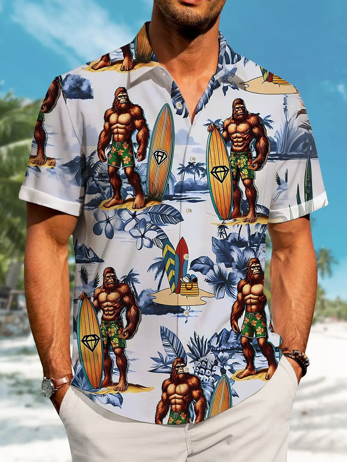 Creative Hawaii Bigfoot Hawaiian Shirt For Beach Days, Summer Outings, And Thoughtful Gift Giving