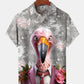 Creative Hawaii Gentleman Flamingo Hawaiian Shirt For Resort Trips, Coastal Parties, And Warm Weather Style