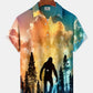 Creative Hawaii Resort Bigfoot Silhouette Hawaiian Shirt For Summer Vacation, Beach Travel, And Casual Wear