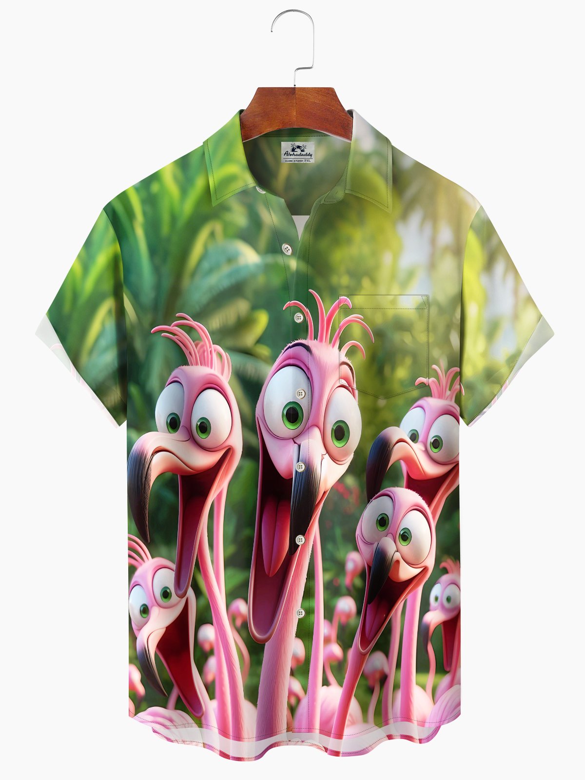 Creative Hawaii Resort Graffiti Flamingo Hawaiian Shirt For Nature Fans, Resort Trips, And Comfortable Warm Weather Wear