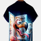 Creative Hawaii Resort Hot Flamingo Refrigerator Hawaiian Shirt For Summer Vacation, Beach Travel, And Casual Wear