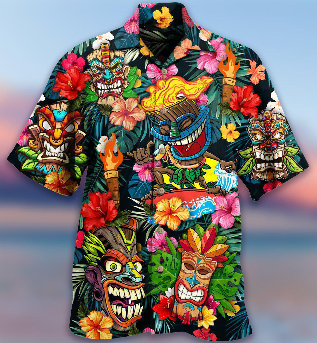 Tiki Island Hawaiian Shirt Pattern View For Lightweight Everyday Style