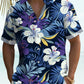 Floral Tropical Island Aloha Beach Vacation Hawaiian Shirt For Resort Trips, Coastal Parties, And Warm Weather Style