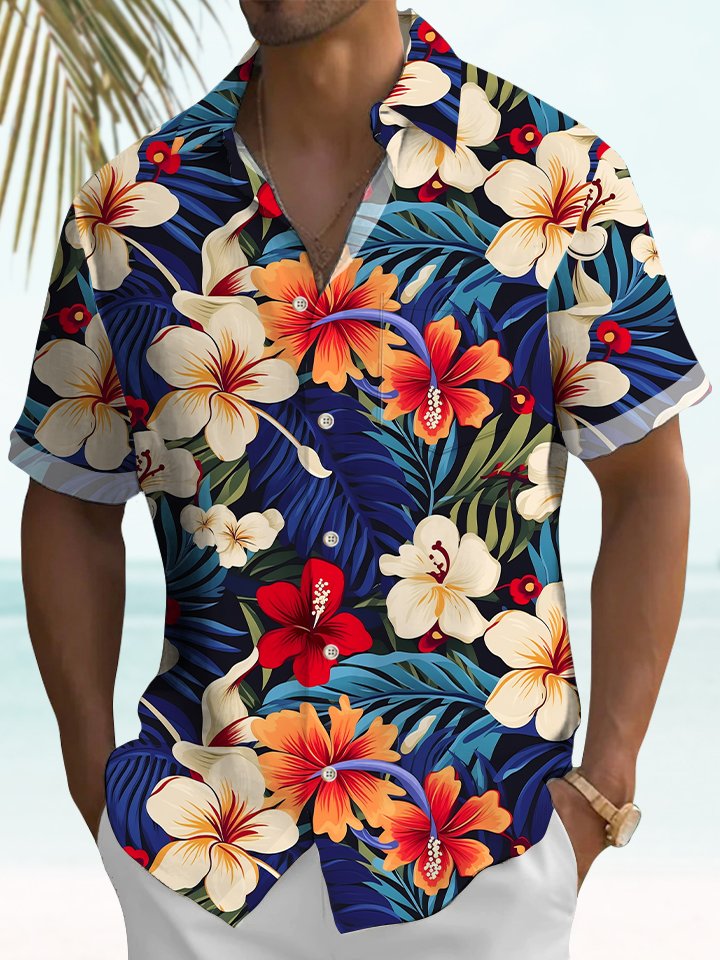 Floral Tropical Island Beach Vacation Aloha Hawaiian Shirt For Beach Days, Summer Outings, And Thoughtful Gift Giving