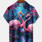 Coconut Tree Flamingo Hawaiian Shirt For Resort Trips, Coastal Parties, And Warm Weather Style