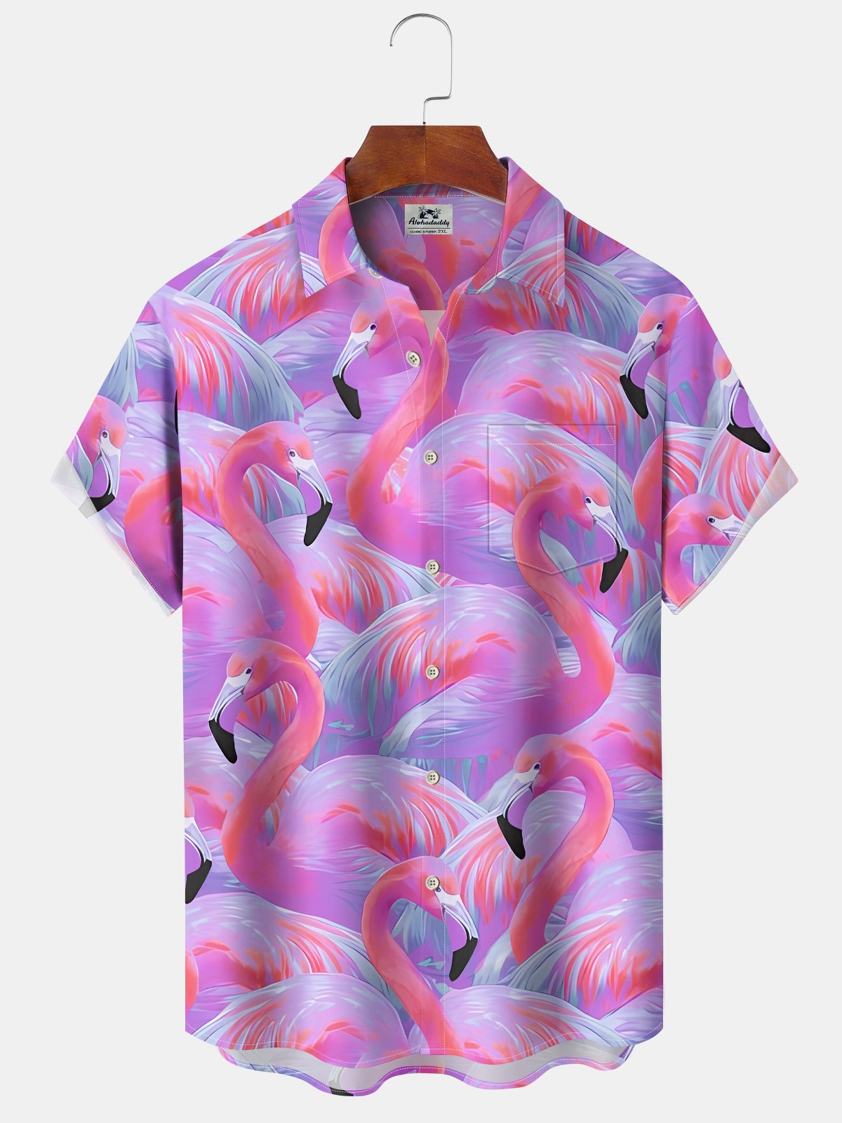 Floral Gradient Flamingo Vacation Hawaiian Shirt For Island Vacations, Weekend Events, And Relaxed Everyday Outfits