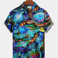 Marine Turtle Chest Bag Holiday Hawaiian Shirt For Summer Vacation, Beach Travel, And Casual Wear