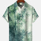 Plant Bamboo Ink Gradient Hawaiian Shirt For Tropical Holidays, Outdoor Gatherings, And Everyday Comfort