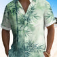 Plant Bamboo Ink Gradient Hawaiian Shirt For Tropical Holidays, Outdoor Gatherings, And Everyday Comfort