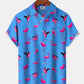 Vintage Tropical Beach Flamingo Vacation Hawaiian Shirt For Resort Trips, Coastal Parties, And Warm Weather Style
