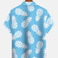 Classic Tropical Island Fruit Aloha Pineapple Camp Hawaiian Shirt For Summer Vacation, Beach Travel, And Casual Wear