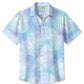 Floral Tropical Leaves Ombre Beach Hawaiian Shirt For Summer Vacation, Beach Travel, And Casual Wear