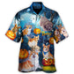 Dog Halloween Fun Hawaiian Shirt Artwork Detail For Resort Trips And Outdoor Activities