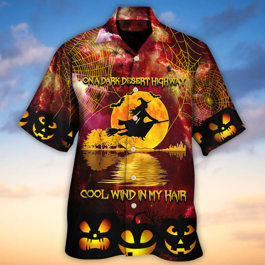 Bohemian Halloween Desert Night Fantasy Hawaiian Shirt Pattern Detail For Vacation Travel And Daily Wear