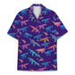Western Neon Tropical Island Pattern Aloha Hawaiian Shirt For Island Vacations, Resort Wear, And Relaxed Seasonal Style