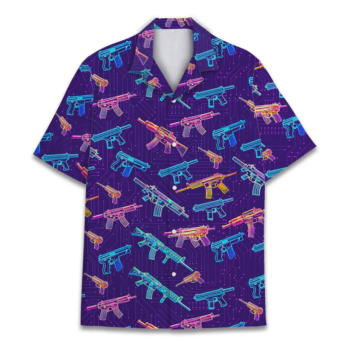Western Neon Tropical Island Pattern Aloha Hawaiian Shirt For Island Vacations, Resort Wear, And Relaxed Seasonal Style