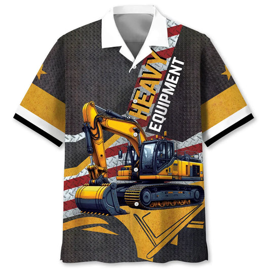 Heavy Equipment Excavator Hawaiian Shirt For Summer Road Trip And Memorable Gifting