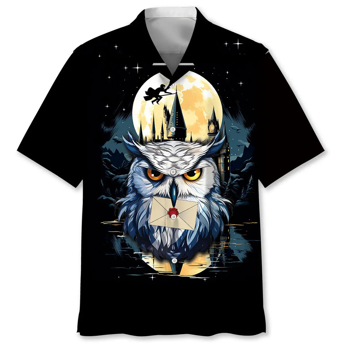 Snowy Owl Art Hawaiian Shirt For Outdoor Event, Beach Travel, And Weekend Wear